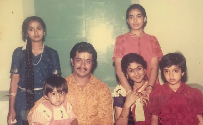 Arjun Sarja engagement pic with Chiranjeevi Sarja on lap