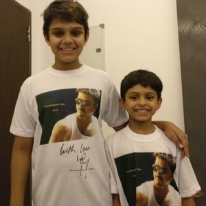 Celebrity kids get Vijay signed T-shirts!
