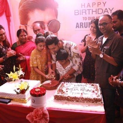 Arun Vijay shares Birthday celebration pictures from the sets of Sinam