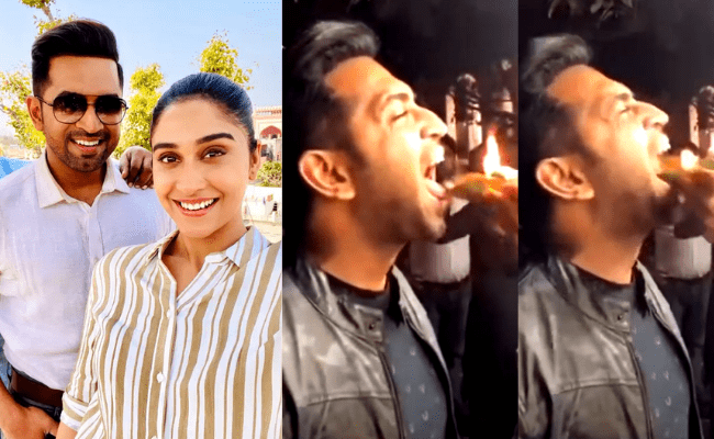 Arun Vijay tastes fire paan during Zindabad's Delhi shoot