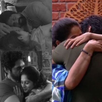 Bigg Boss contestants Rajesh Shringapore and Resham kiss each other