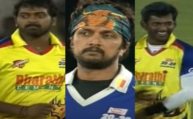 Chennai Rhinos Thrilling finish in CCL ft. Vikranth - Vishal