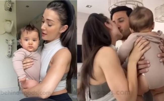 Cute video of Amy Jackson with her husband and kid goes Viral