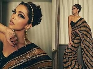 Deepika Padukone stuns in a black shimmery saree at Cannes Film Festival 2022 - viral pics!