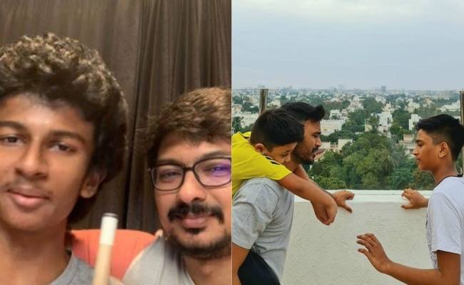 Dhanush and Udhayanidhi Stalin with their children