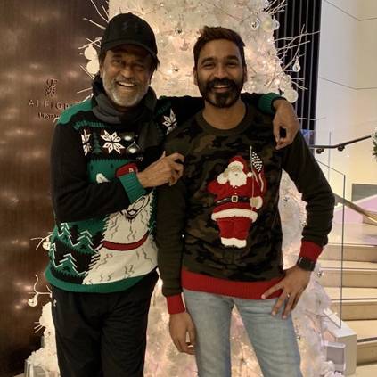 Dhanush posts a holiday picture with Superstar Rajinikanth