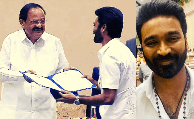 Dhanush receives his 2nd National Award at the 67th National Film Awards; viral video