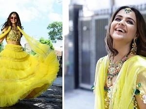 Early pictures from Mamangam heroine Prachi Tehlan's wedding day here