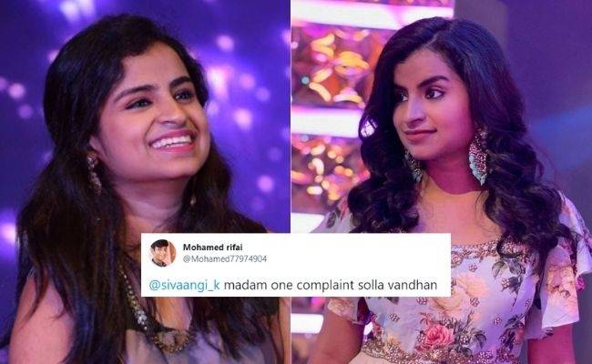 Fan 'registers' complaint with Sivaangi; Check out her epic reply