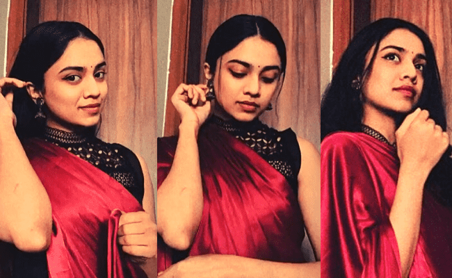 Fans go crazy over popular hero's daughter Meenakshi's viral saree pics ft Dileep, Manju Warrier