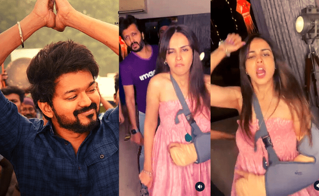 Genelia dancing to Thalapathy Vijay’s Vaathi Coming with her injured hand is going viral