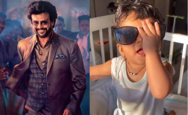 Heroine Sameera Reddy posts hilarious video of her daughter posing like Rajinikanth