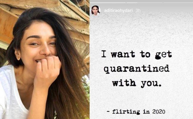 Hey Sinamika actress Aditi Rao Hydari's Coronavirus quarantine flirting post goes viral
