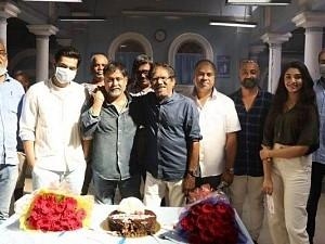 In PICS: Bharathiraja's birthday celebrations at the sets of Ram Pothineni's next RAPO19!