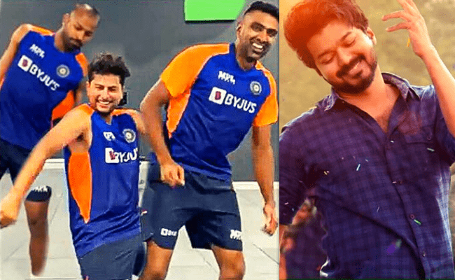 Indian cricket team version of Vijay’s Vaathi Coming from Master ft Ashwin, Hardik Pandya, Kuldeep Yadav