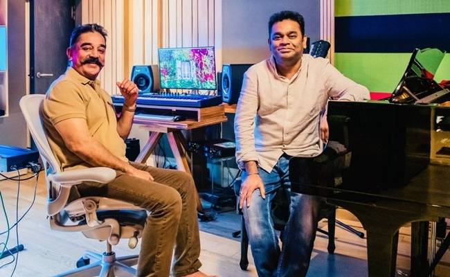 Kamal Haasan meets A R Rahman at Cannes Film Festival 2022