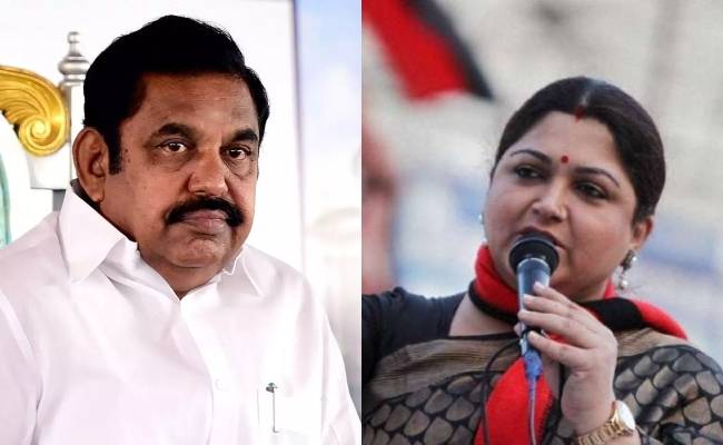 Khushbu praise for Tamil Nadu Chief Minister Edappadi Palaniswami