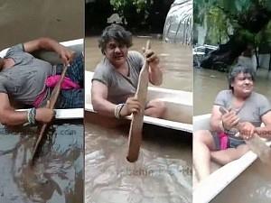 Video: 'Rakita Rakita Rakita..!" - Mansoor Ali Khan enjoys boating in 'Nivar Puyal'!