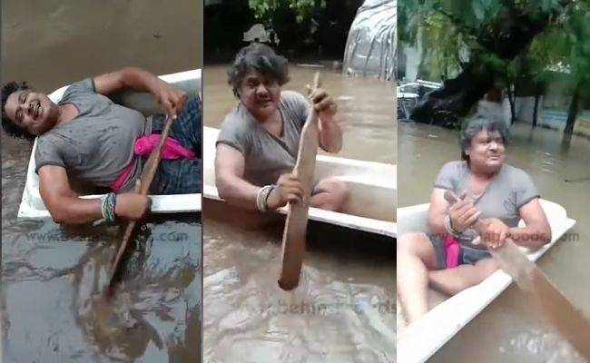 Mansoor Ali Khan boating in Nivar puyal cyclone video viral