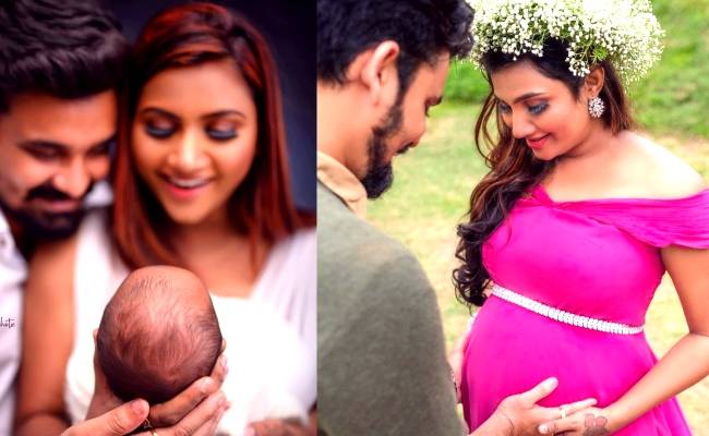 Myna Nandhini and Yogeshwaran reveal the stylish name of their baby for the first time
