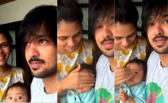 Nakhul and wife show baby Akira's face for first time