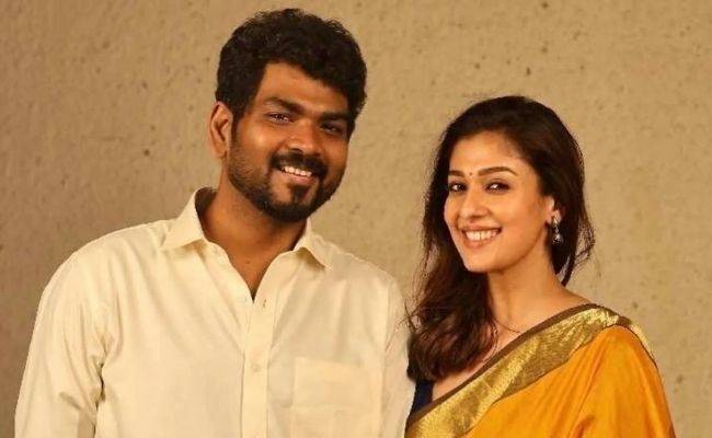 Nayanthara and Vignesh Shivan strike a pose happily with their 1st international award