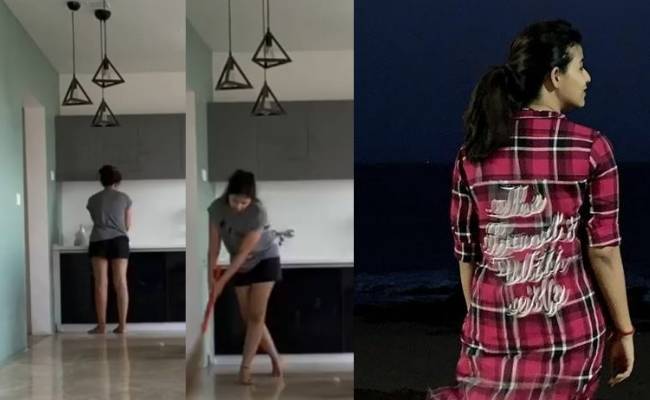 Nishabdham Actress Anjali posts video on Instagram domestic work