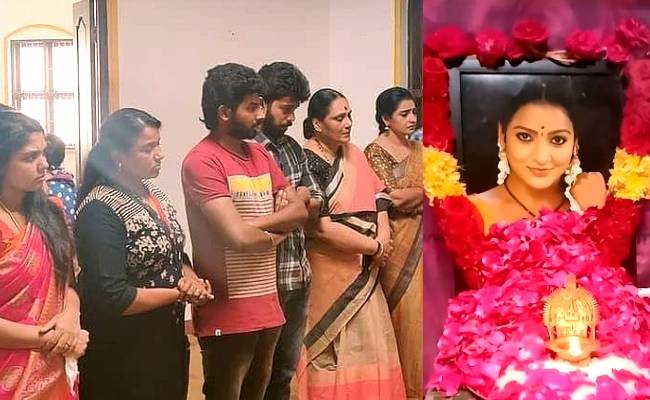 Pandian Stores family bids tearful adieu to Mullai on the sets, before resuming shoot; Chitra, viral video