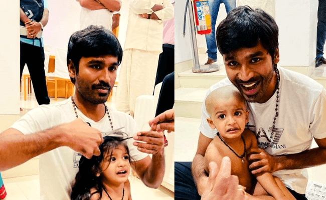 PICTURES: Dhanush gives haircut to his nephew at Tirumala Temple with Selvaraghavan