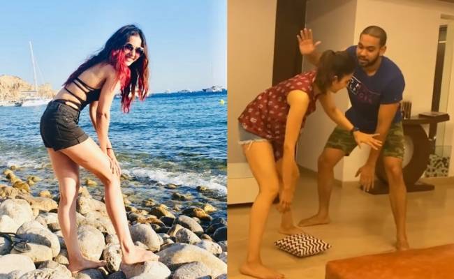 Popular beauty Rakul Preet Singh plays childhood games with her brother