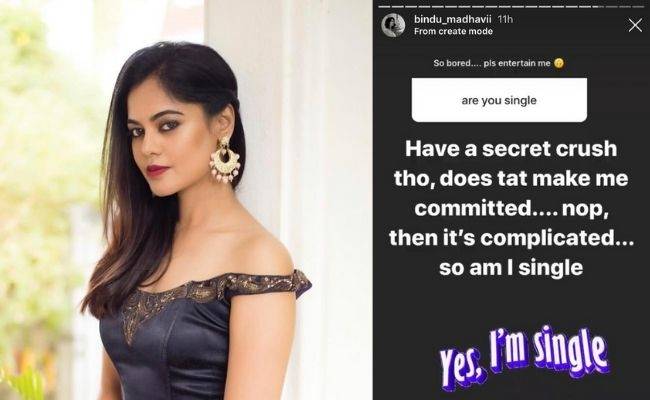 Popular Bigg Boss fame Tamil heroine reveals her relationship status viral reply ft Bindu Madhavi