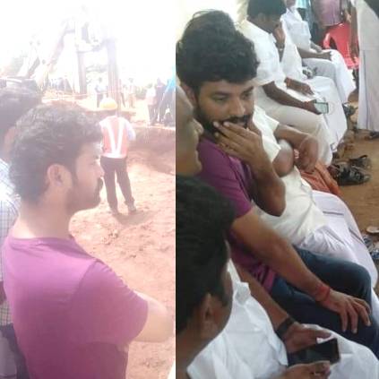 Popular hero visits Surjith's parents in Trichy, picture here