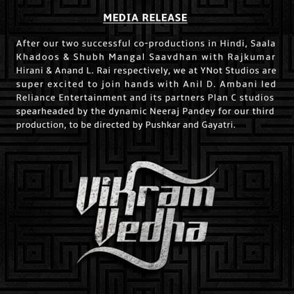 Pushkar Gayatri to direct Vikram Vedha in Hindi