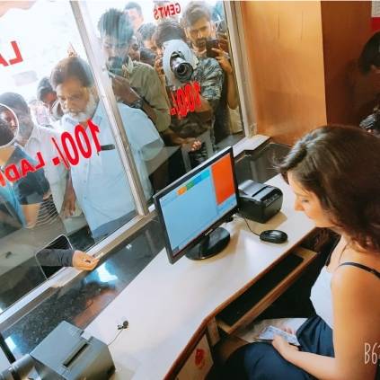 Raashi Khanna sells tickets at the theatres for her movie Prati Roju Pandaage