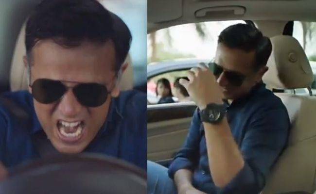 Rahul dravid trying to act angry for an ad - video goes viral
