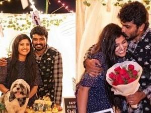 Raja Rani serial actor’s real life romantic birthday celebration! Sidhu | Shreya