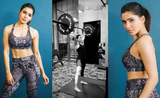Samantha lifts 90kg weight and shares a gym fitness video