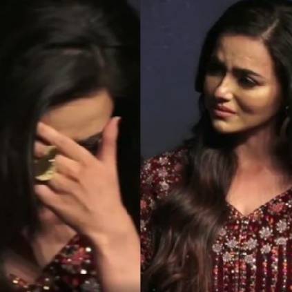 sana khan simbu heroine breaks down at event