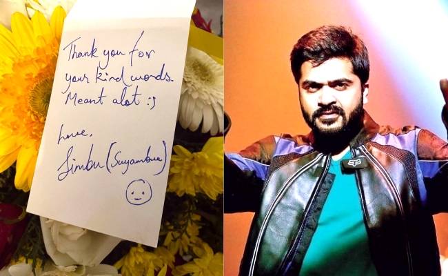 Simbu sends presents to R Patheipan for praising him