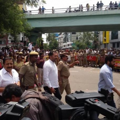 Sivakumar and Suriya visit Kauvery Hospital to see Karunanidhi