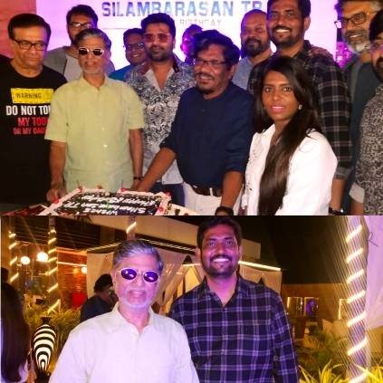 STR celebrates birthday with Maanaadu team ft Venkat Prabhu Bharathiraja Yuvan