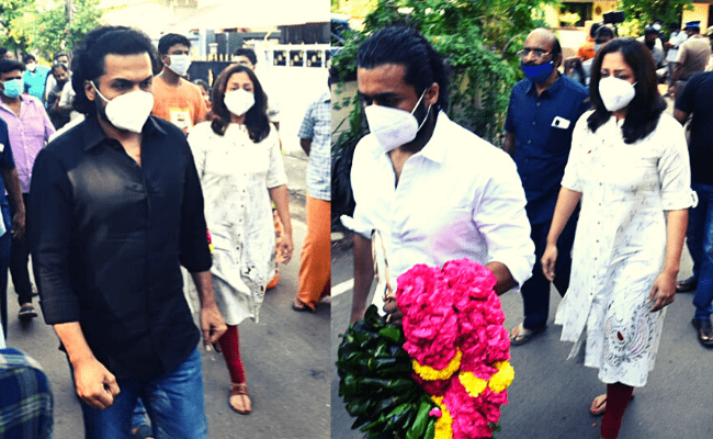 Suriya, Jyotika, Karthi pay their last respects to actor Vivekh; viral video