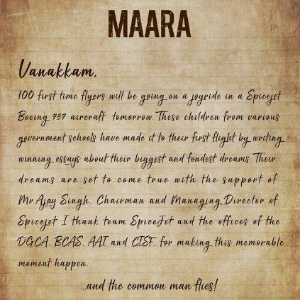 Suriya's Soorarai Pottru latest update Maara helps 100 government school children fly