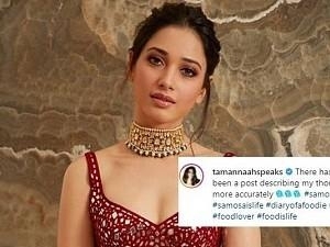 "Should I have a Samosa?" Tamannaah’s dilemma about EATING samosas is something we all face and relate to! Deets