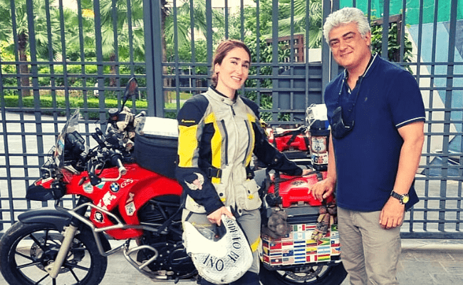 Thala Ajith gets ready for WORLD TOUR? Famous female biker Maral Yazarloo shares EXCLUSIVE pics