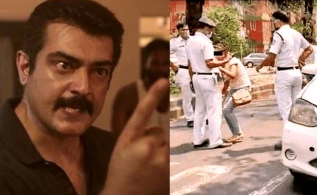 Thala Ajith’s villain gets angry with the video of a woman licking a Kolkata police’s shirt