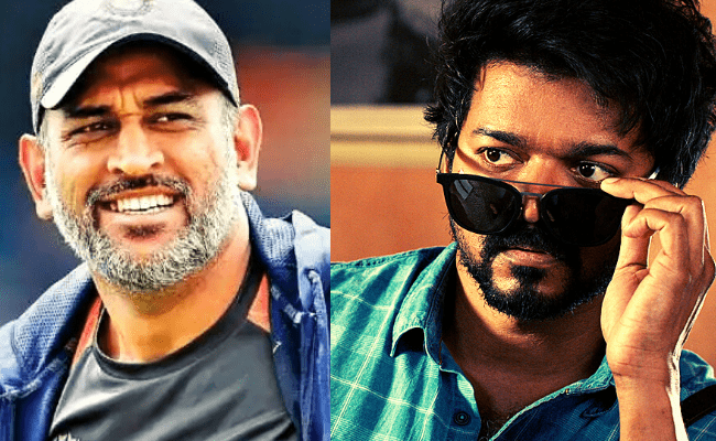 Thala Dhoni gets a special birthday wish in Thalapathy Vijay's MASTER style; viral pic