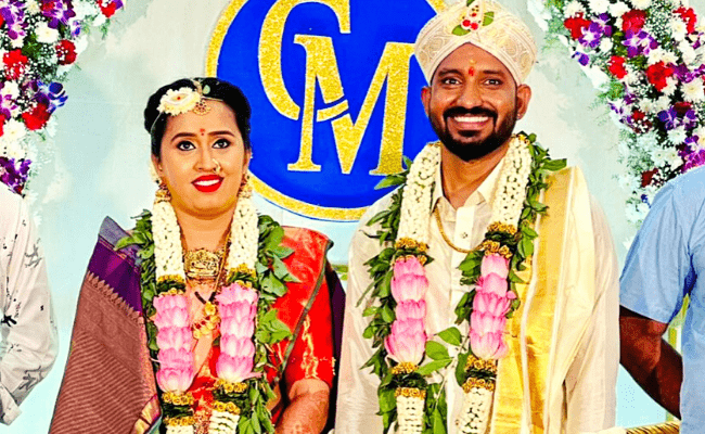This young popular director gets married to the love of his life; leading stars attend the event ft Chethan Kumar