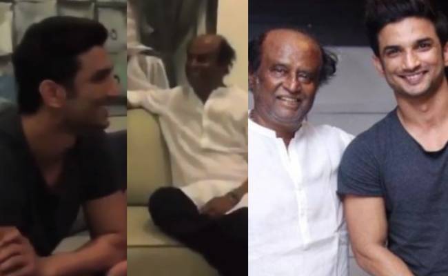 Throwback video of Sushant and MS Dhoni meeting Rajinikanth