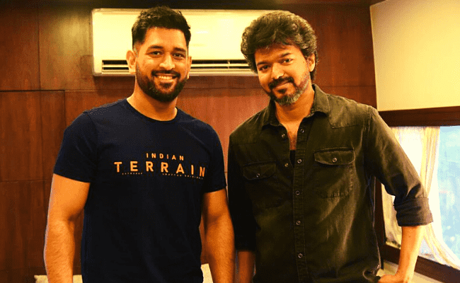 Two sensations Thalapathy Vijay and Thala MS Dhoni meet each other in Chennai; viral pics